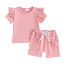 Solid Ruffle Summer  - Pink