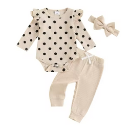 Cream Polka dots